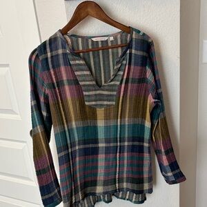 Soft Surroundings Ladies Tunic size M- gauzy Madras Plaid